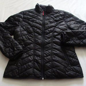 TEK GEAR Black Long Sleeve Full Zip QUILTED Jacket Sz SMALL